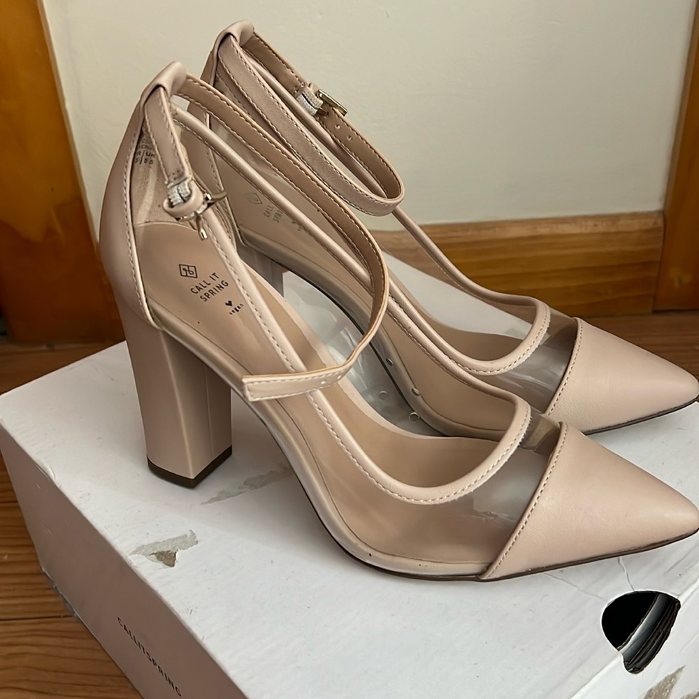 Call It Spring Nude Translucent Heels